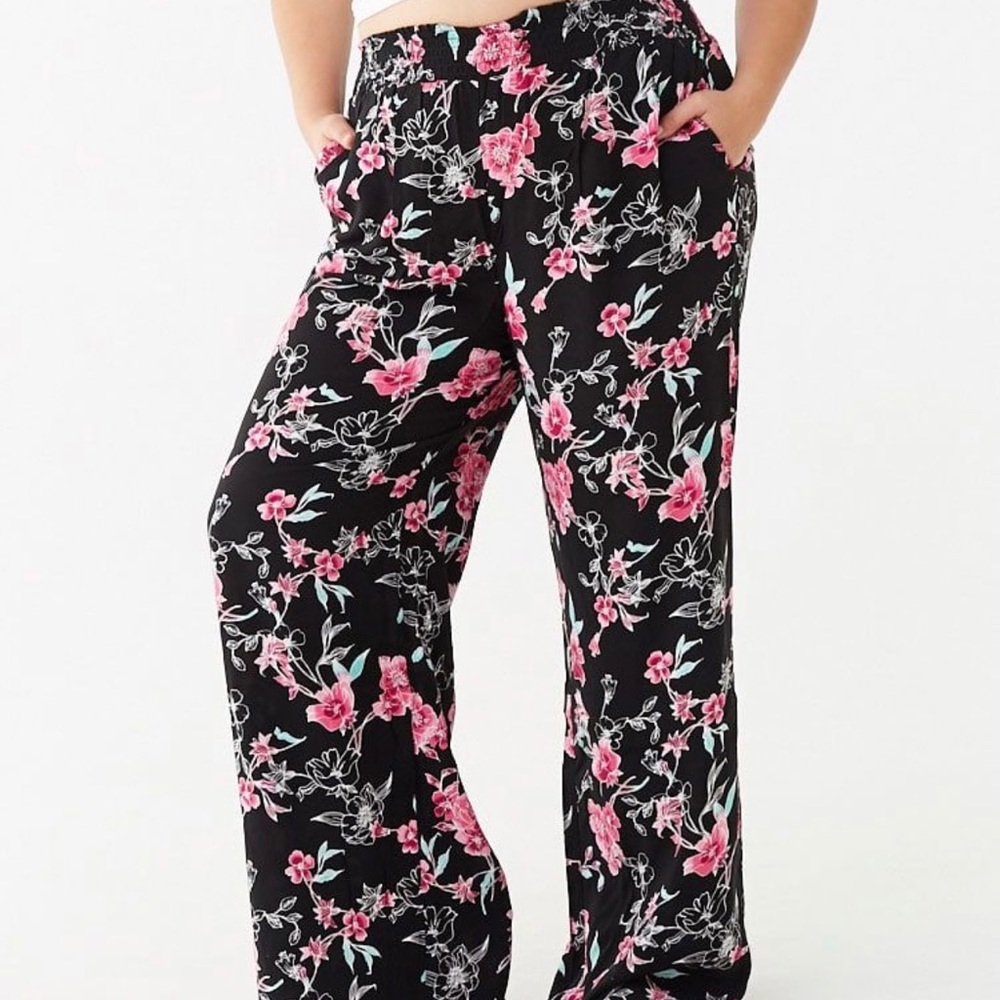 Forever 21 Plus Size Floral Print Pants